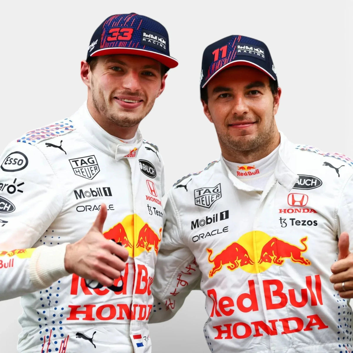 2021 Sergio Perez Red Bull Racing Honda White Formula 1 Race Suit