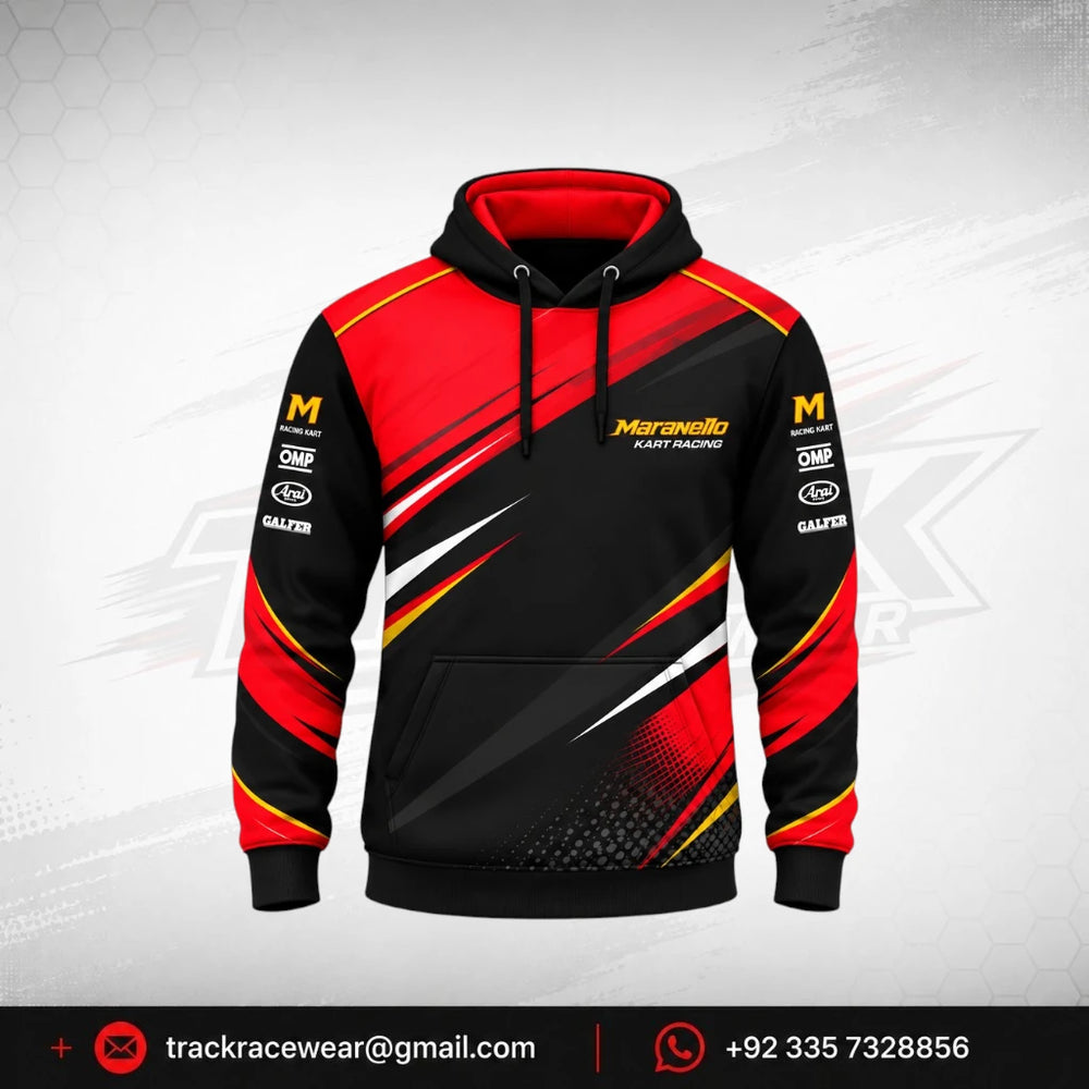 2025 Maranello Black Red Graphic Hoodie