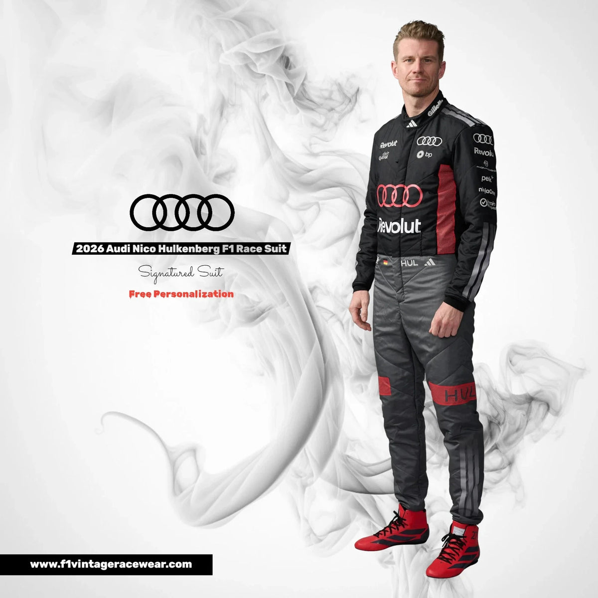 2026 Nico Hülkenberg Audi F1 Team Race Suit Replica – Kids & Adults