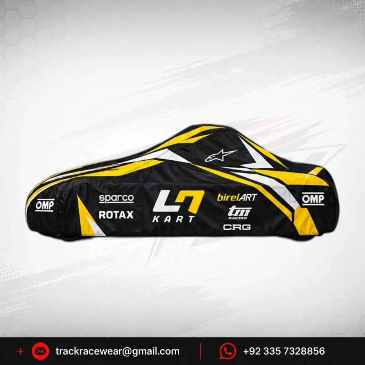 2026 LN Kart Black Yellow Premium Kart Cover