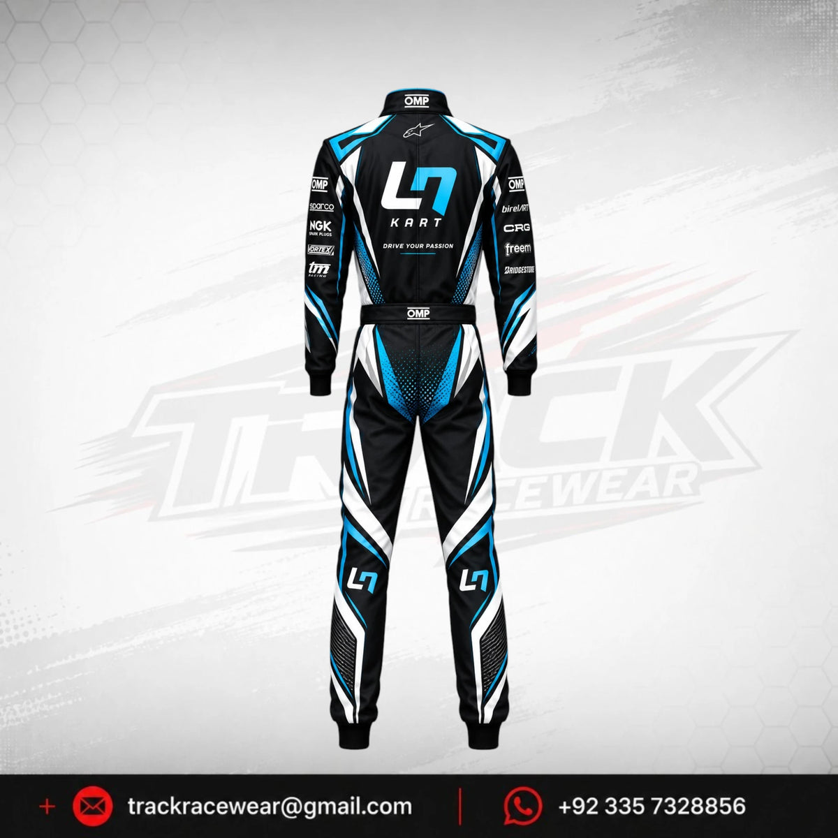 2026 LN Kart Black & Blue Racing Suit – Karting Motorsport Apparel