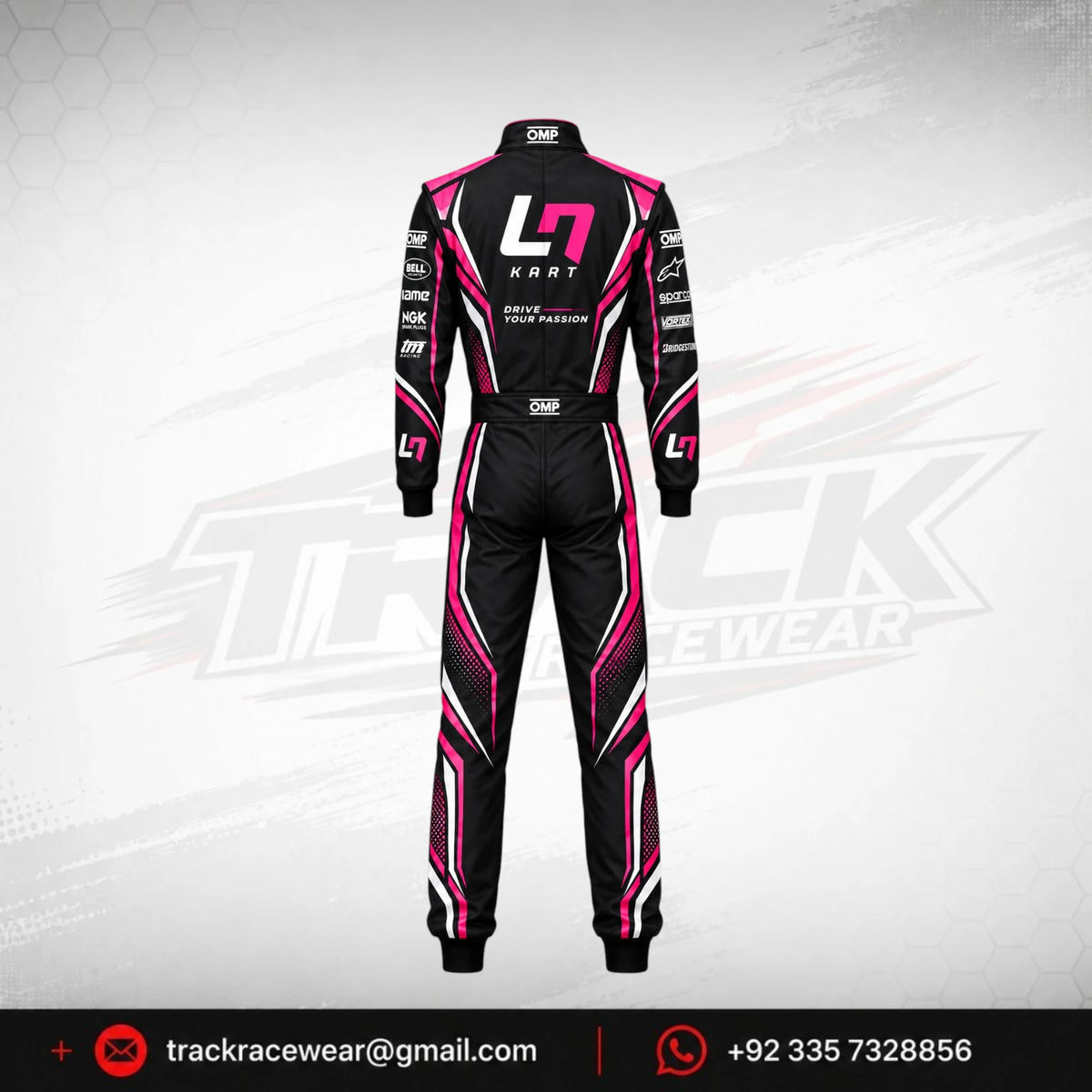 2026 LN Kart Black & Pink Kart Racing Suit – OMP Style