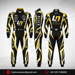 2026 LN Kart Black & Yellow Racing Suit – Professional Karting Design
