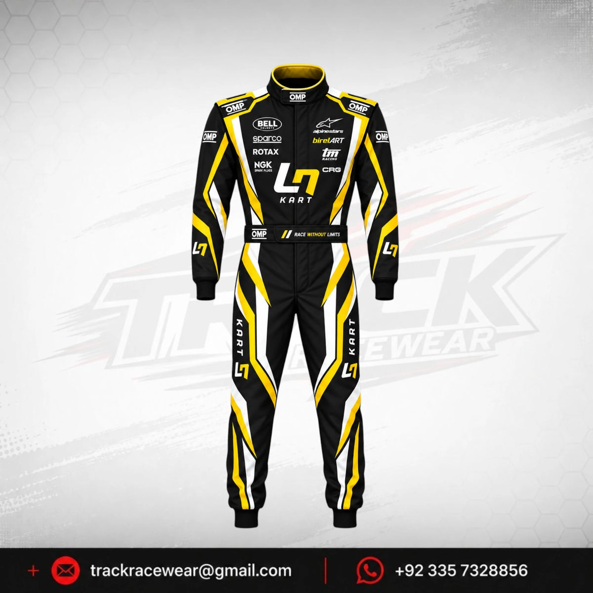 2026 LN Kart Black & Yellow Racing Suit – Professional Karting Design