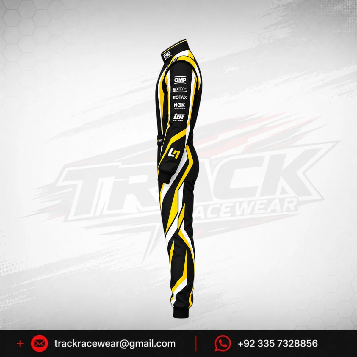 2026 LN Kart Black & Yellow Racing Suit – Professional Karting Design