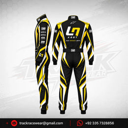 2026 LN Kart Black & Yellow Racing Suit – Professional Karting Design