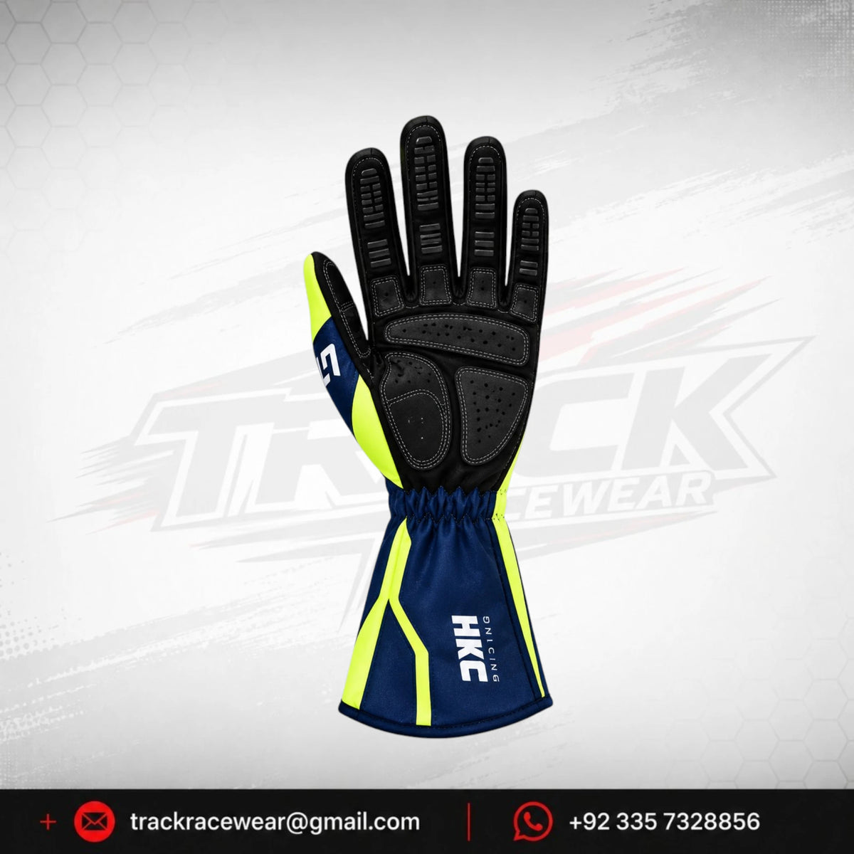 2026 LN Kart Navy Blue Neon Racing Gloves