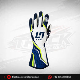 2026 LN Kart Navy Blue White Racing Gloves