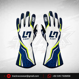 2026 LN Kart Navy Blue White Racing Gloves