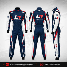 2026 LN Karting Navy Blue & Red Custom Racing Suit