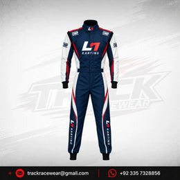 2026 LN Karting Navy Blue & Red Custom Racing Suit
