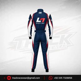 2026 LN Karting Navy Blue & Red Custom Racing Suit