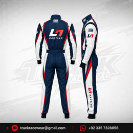 2026 LN Karting Navy Blue & Red Custom Racing Suit