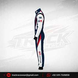 2026 LN Karting Navy Blue & Red Custom Racing Suit