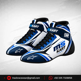 2026 MS KART Blue & White OMP Kart Racing Shoes