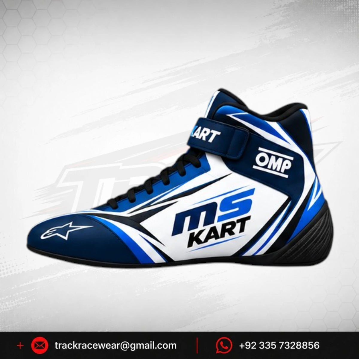 2026 MS KART Blue & White OMP Kart Racing Shoes