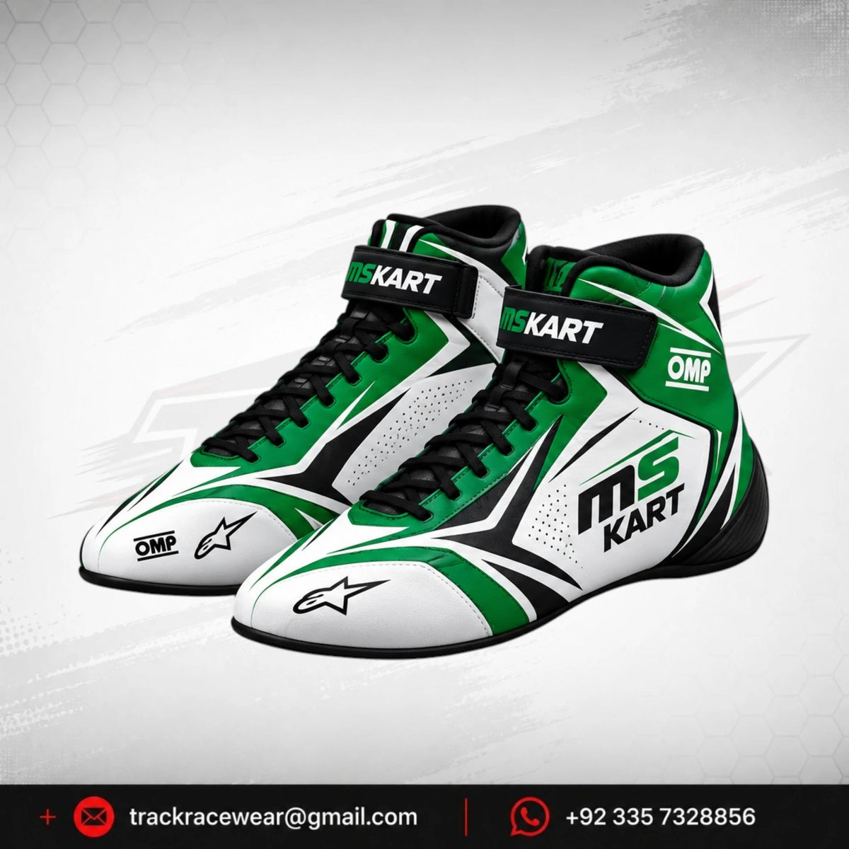 2026 MS KART Green & White OMP Kart Racing Shoes