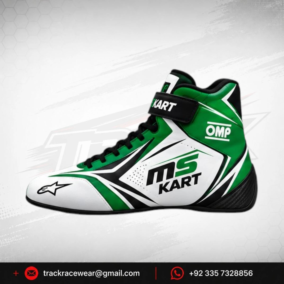 2026 MS KART Green & White OMP Kart Racing Shoes