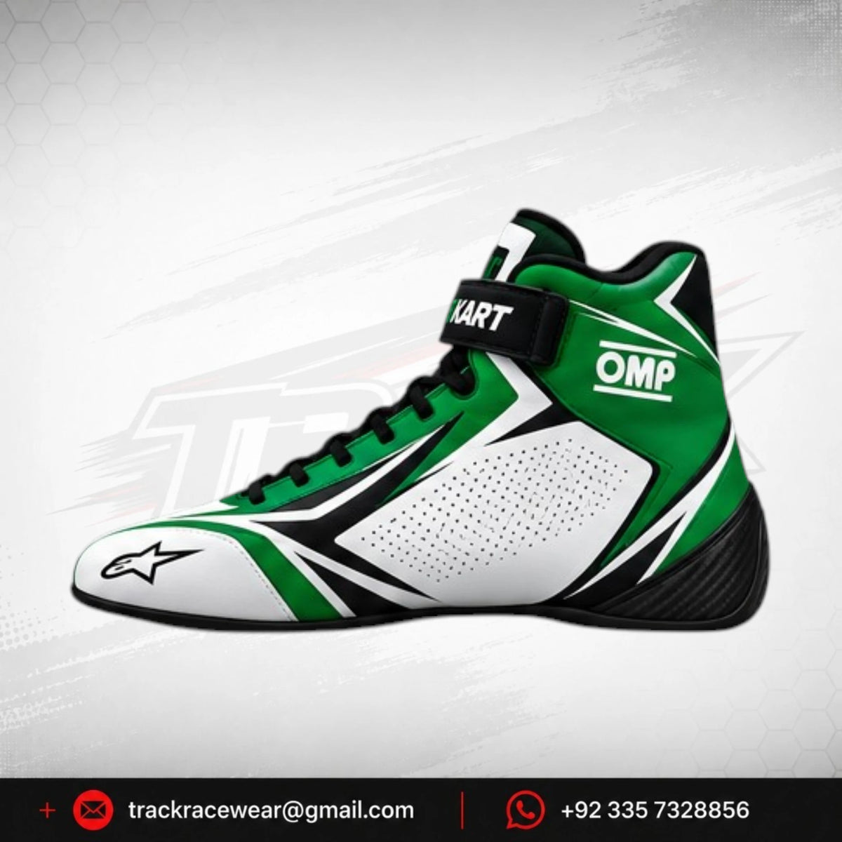 2026 MS KART Green & White OMP Kart Racing Shoes