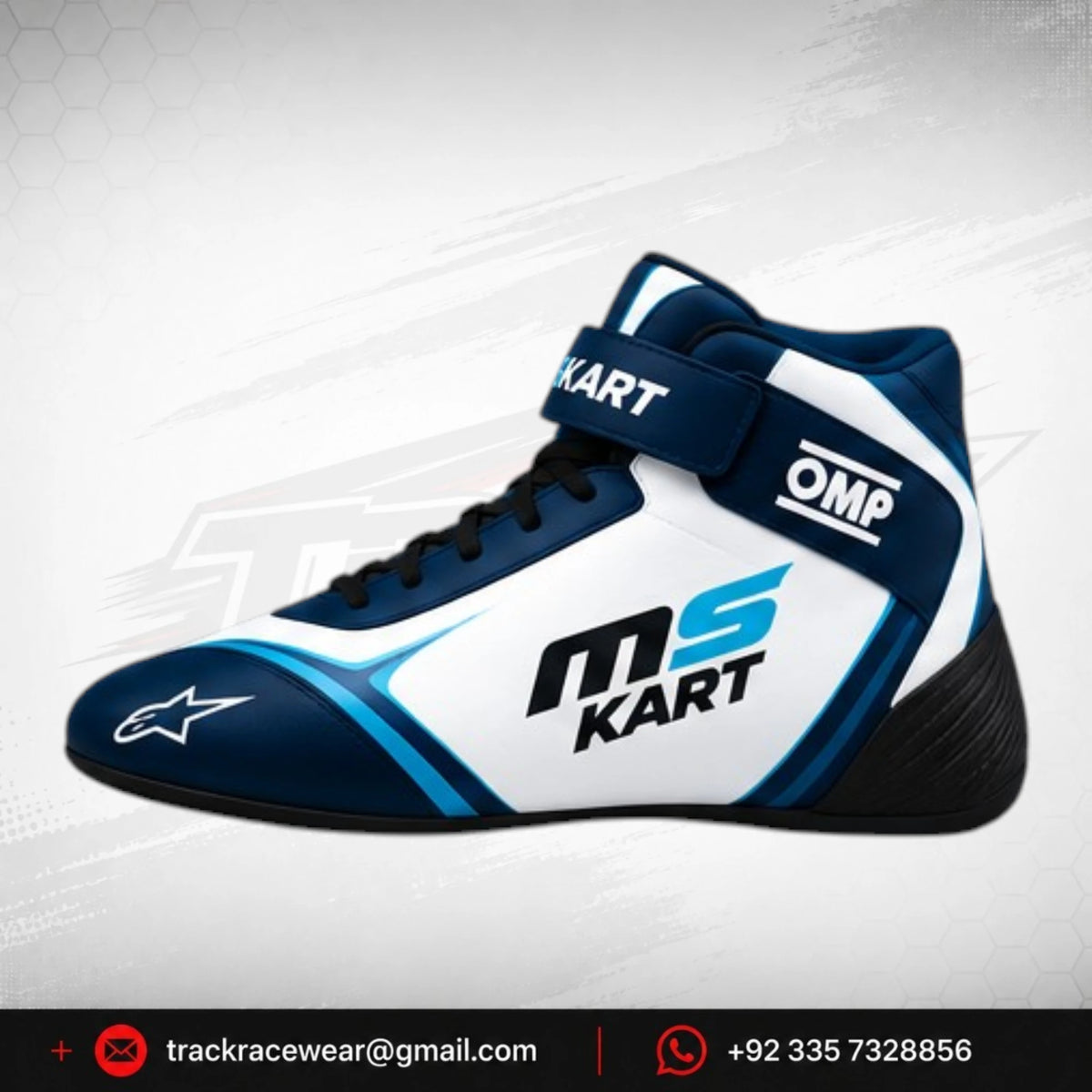 2026 MS KART Racing Shoes – Navy & Cyan