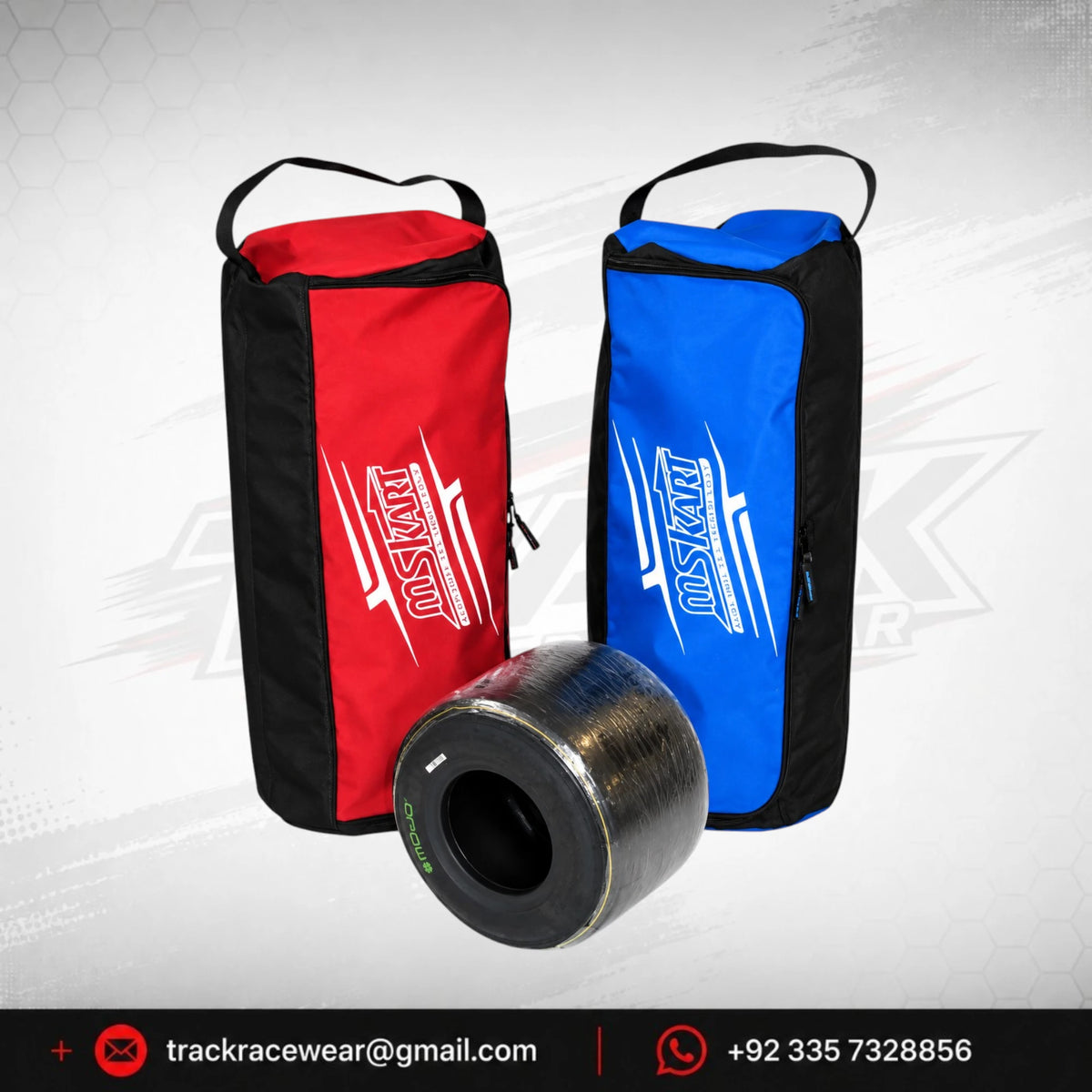 2026 MS KART Racing Tire Bags – Red & Blue Kart Tire Covers