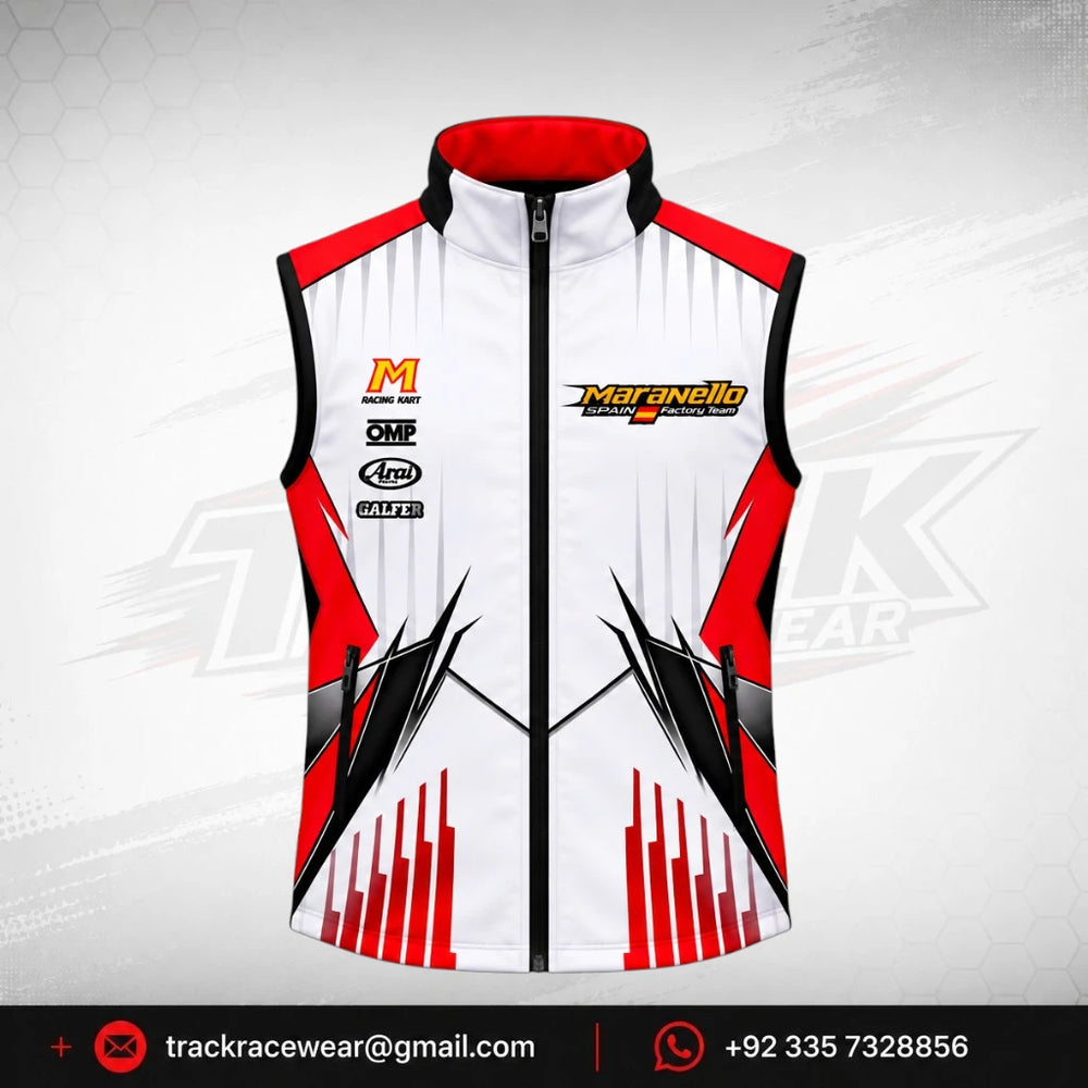 2026 Maranello White Red Karting Vest