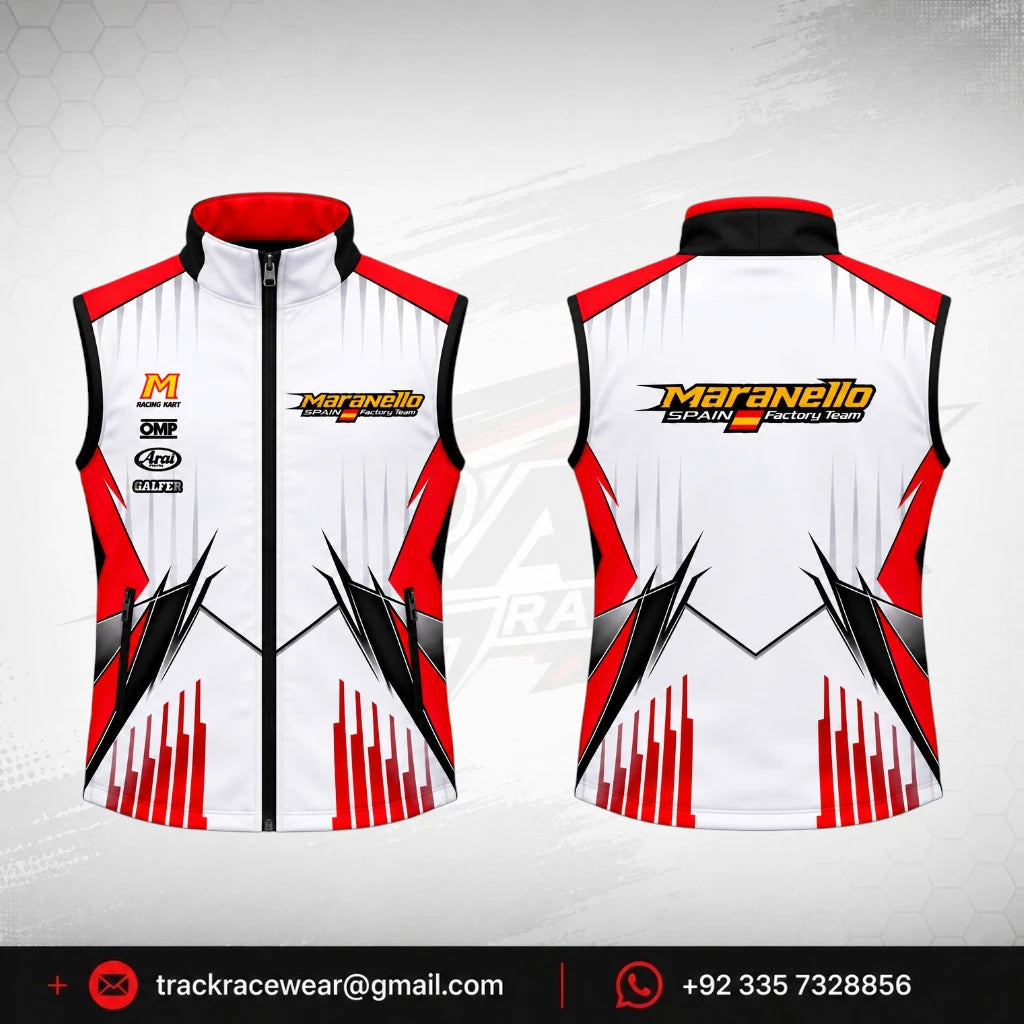 2026 Maranello White Red Karting Vest