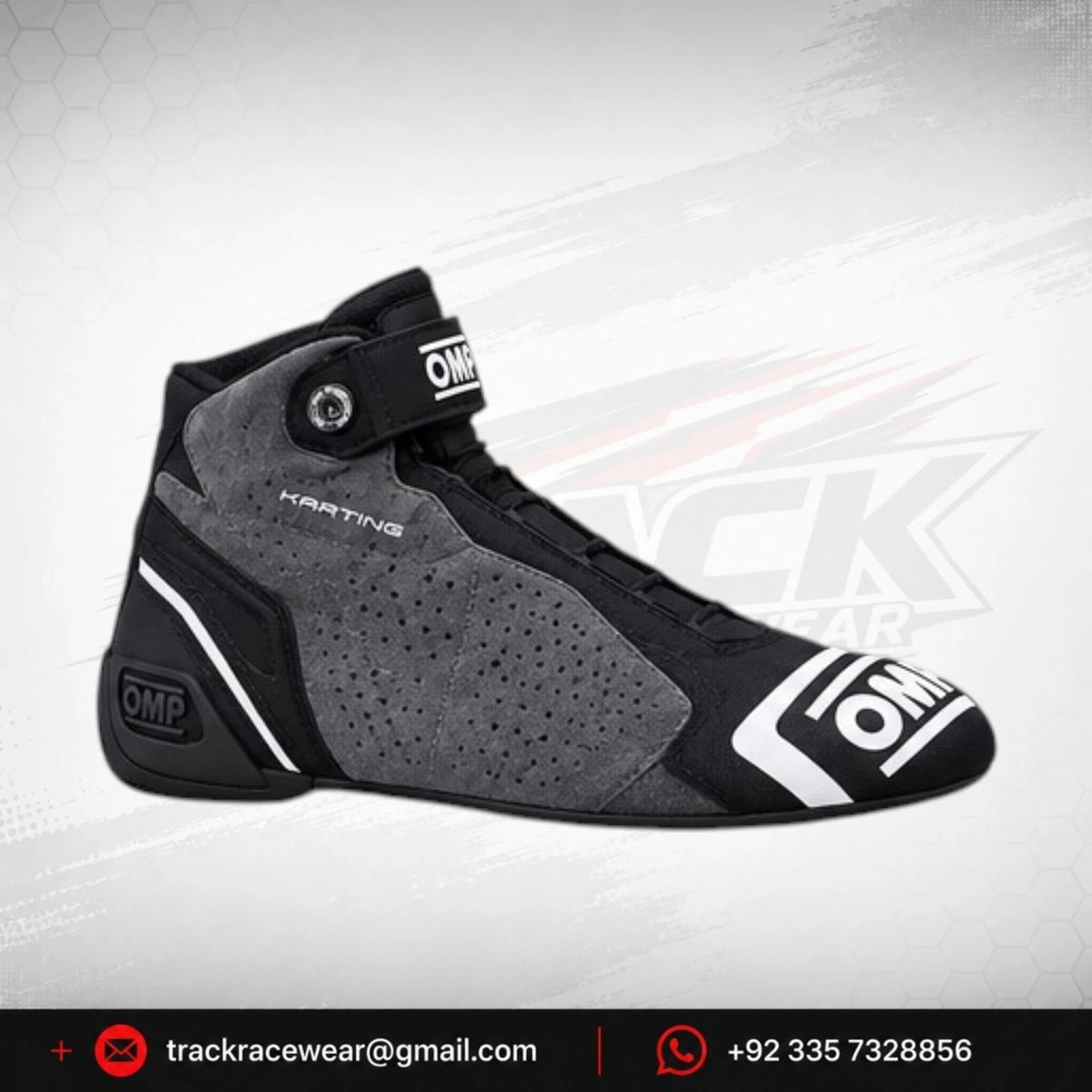 2026 OMP Black Grey Karting Racing Shoes