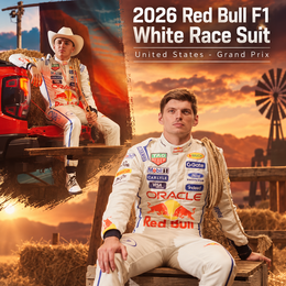 2026 Max Verstappen Red Bull F1 White Race Suit US - GP
