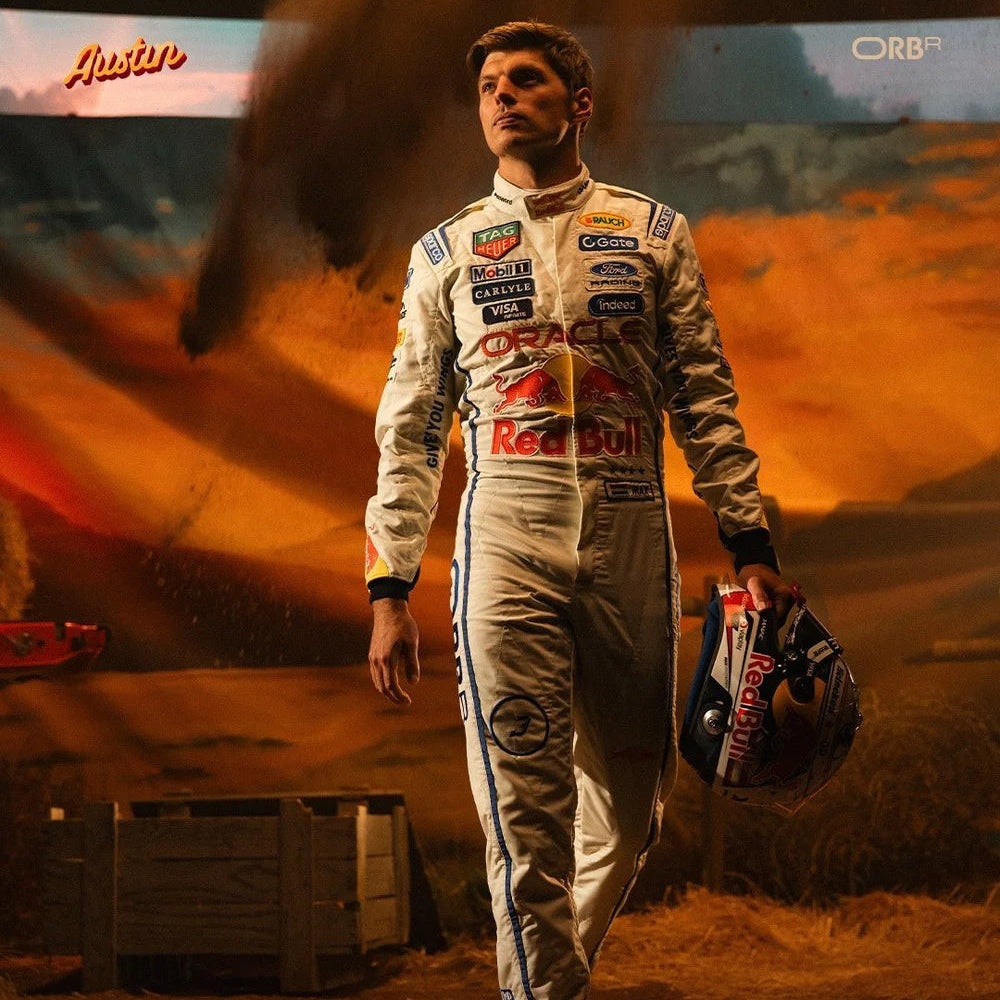 2026 Max Verstappen Red Bull F1 White Race Suit US - GP