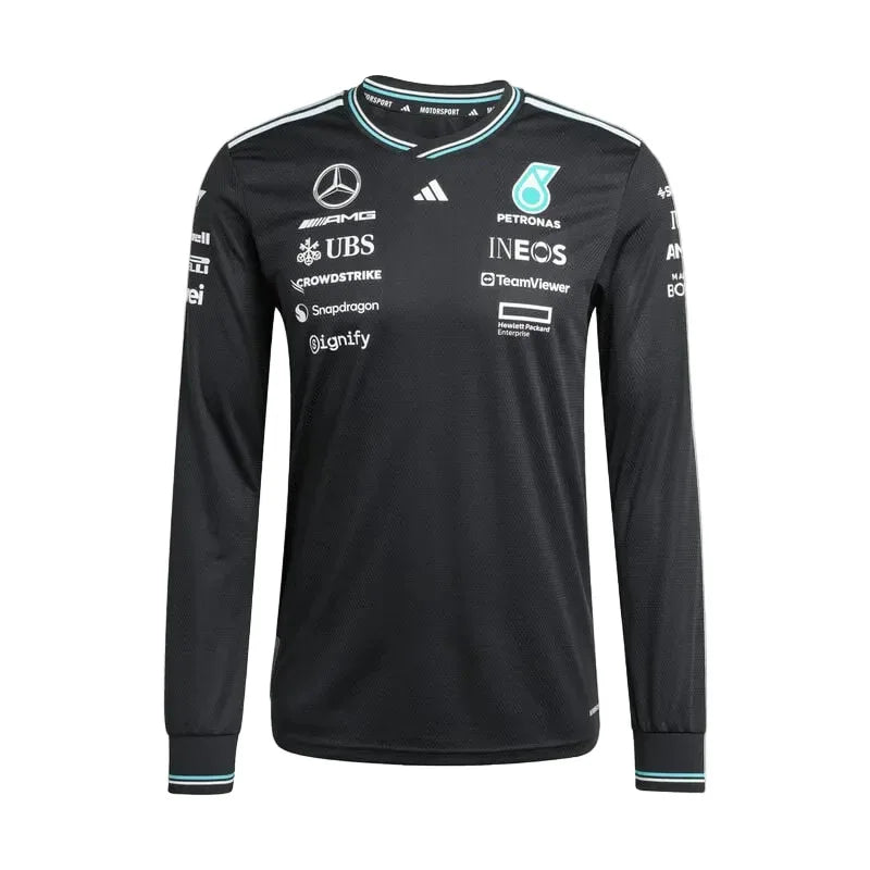 Mercedes-AMG F1 adidas 2025 Authentic Long Sleeve Driver T-shirt black - Rustle Racegear