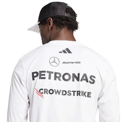 Mercedes-AMG F1 adidas 2025 Long Sleeve Driver T-shirt white - Rustle Racegear
