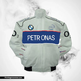 BMW Petronas Racing Jacket White and Royal Blue Motorsport Style