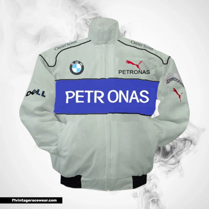 BMW Sauber F1 Team Racing Jacket White and Royal Blue Motorsport Style