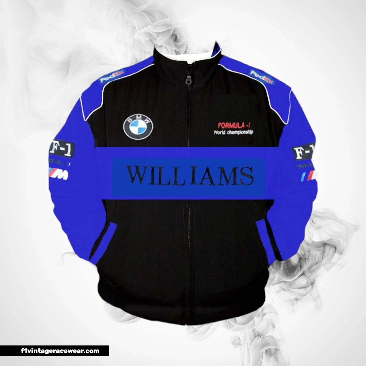 BMW Williams F1 Racing Jacket Black and Royal Blue Motorsport Style