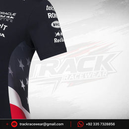 Red Bull Racing F1 Women's Special Edition America Race Team T-Shirt- Navy