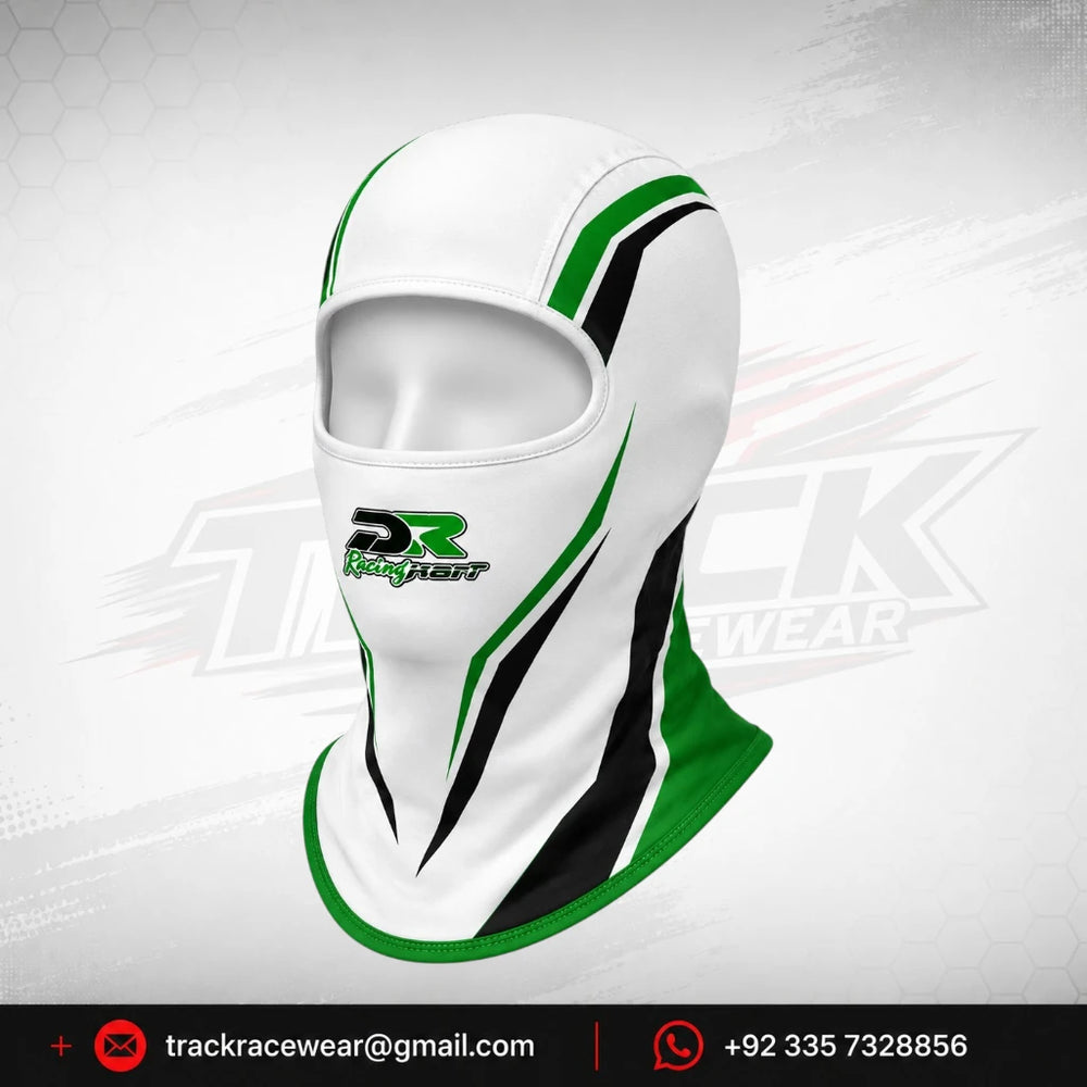 DR Racing Kart Balaclava Green White