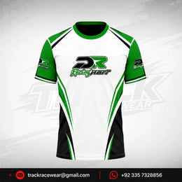 DR Racing Kart T Shirt Green White