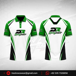 DR Racing Kart Polo Shirt Green White