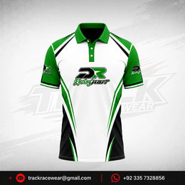 DR Racing Kart Polo Shirt Green White