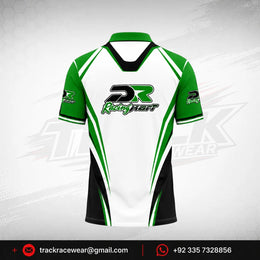 DR Racing Kart Polo Shirt Green White