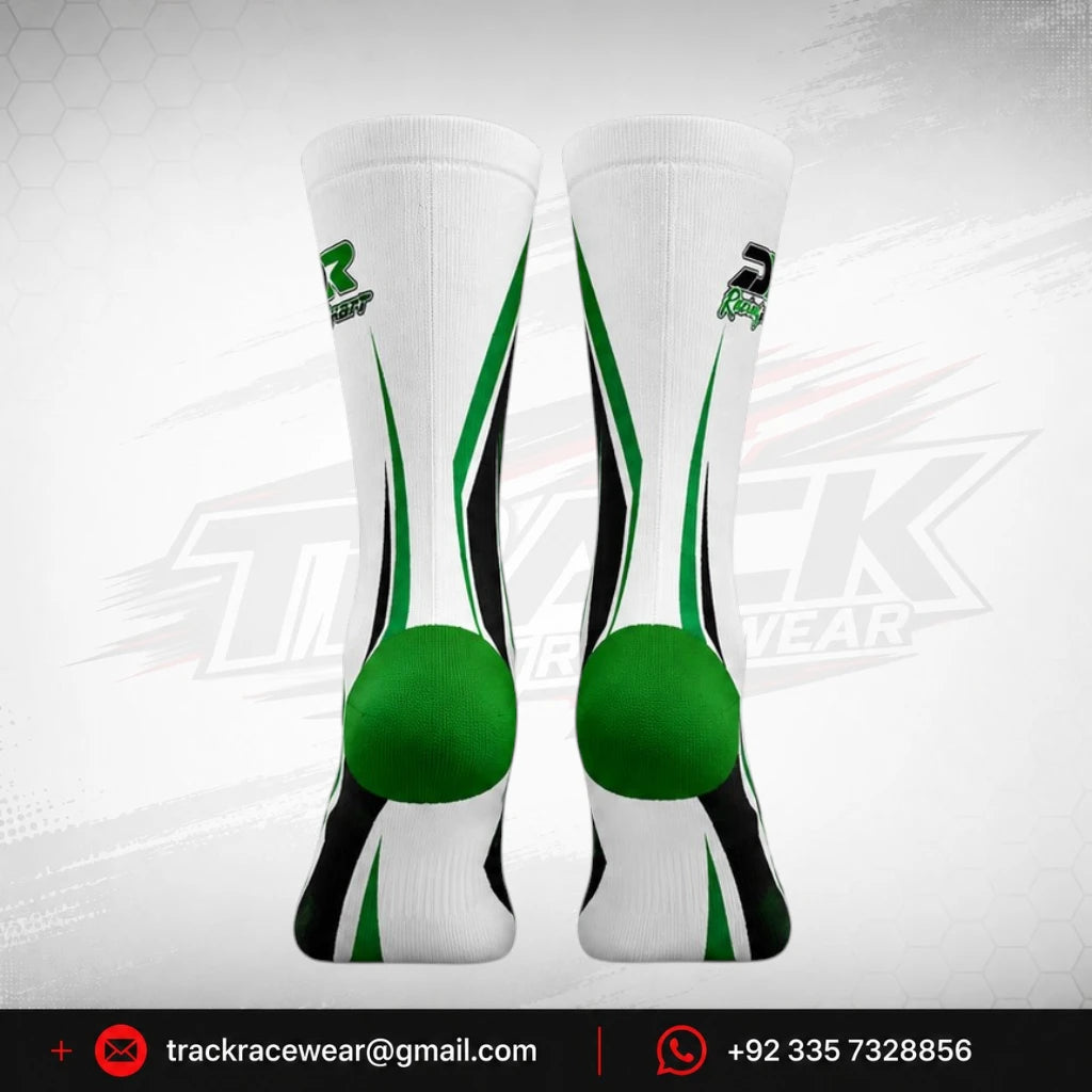 DR Racing Kart Green White Racing Socks