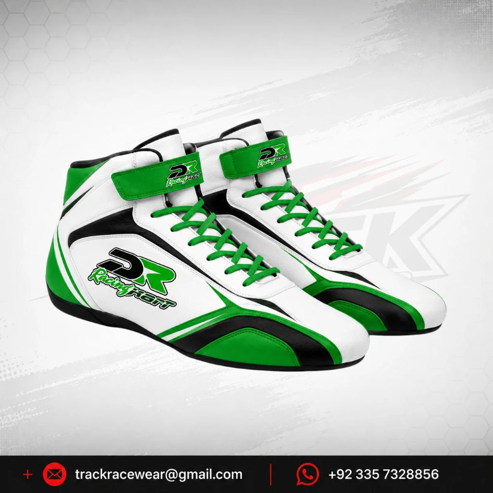 DR Racing Kart Shoes Green White
