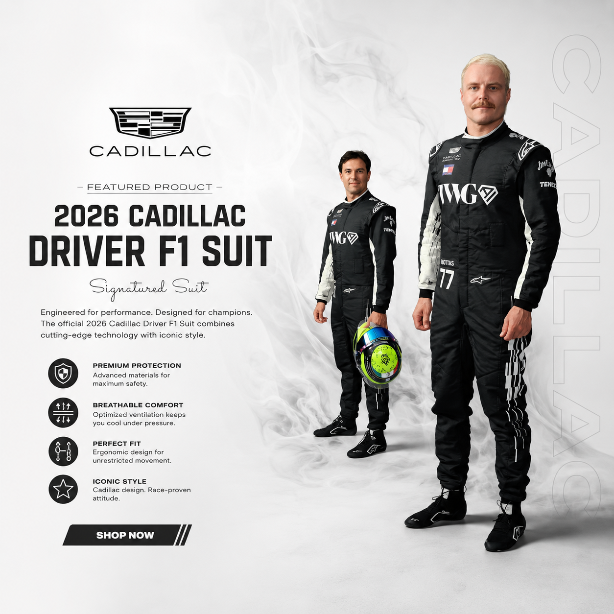 2026 Cadillac F1 Racing Jumpsuit Replica | Sergio Perez & Valtteri Bottas