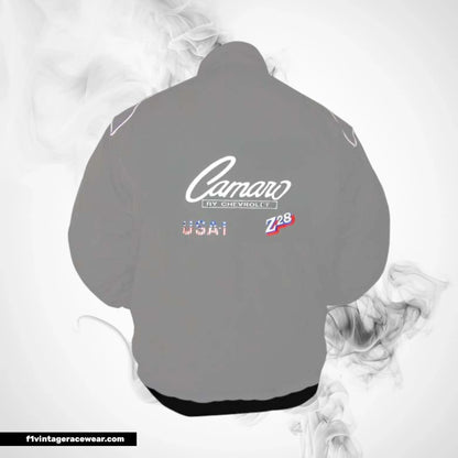 Chevrolet Camaro Racing Jacket Gray Motorsport Style