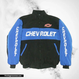 Chevrolet Jacket Black Light Blue Vintage Motorsport Wear