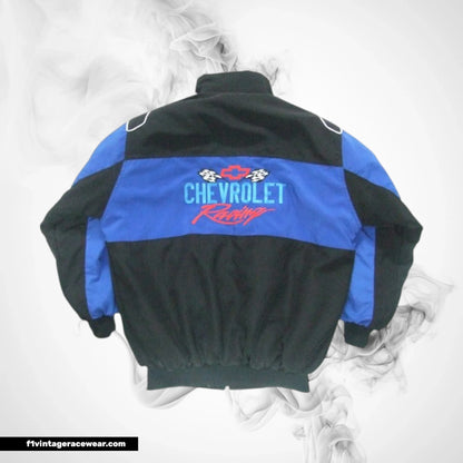 Chevrolet Racing Jacket Black Blue Vintage Muscle Style