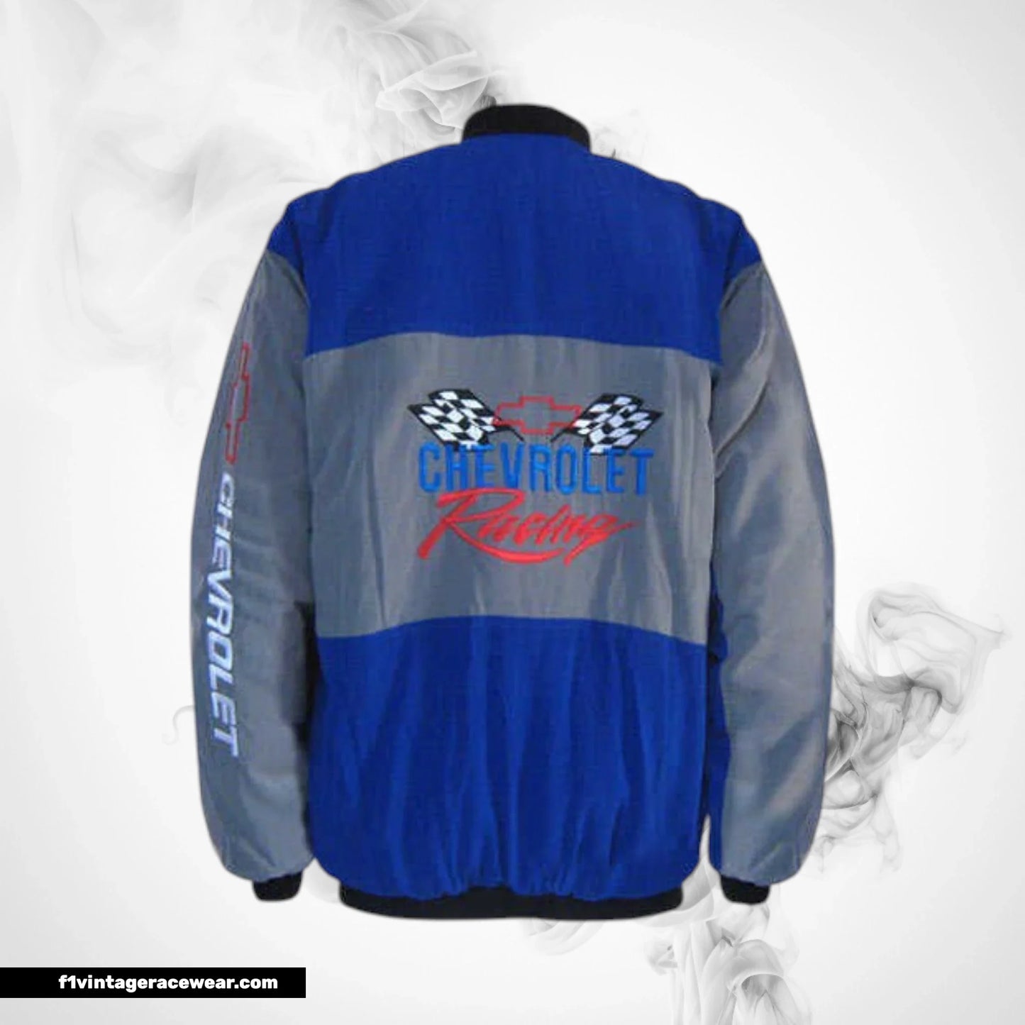 Chevrolet Racing Jacket Blue Grey Track Inspired Design