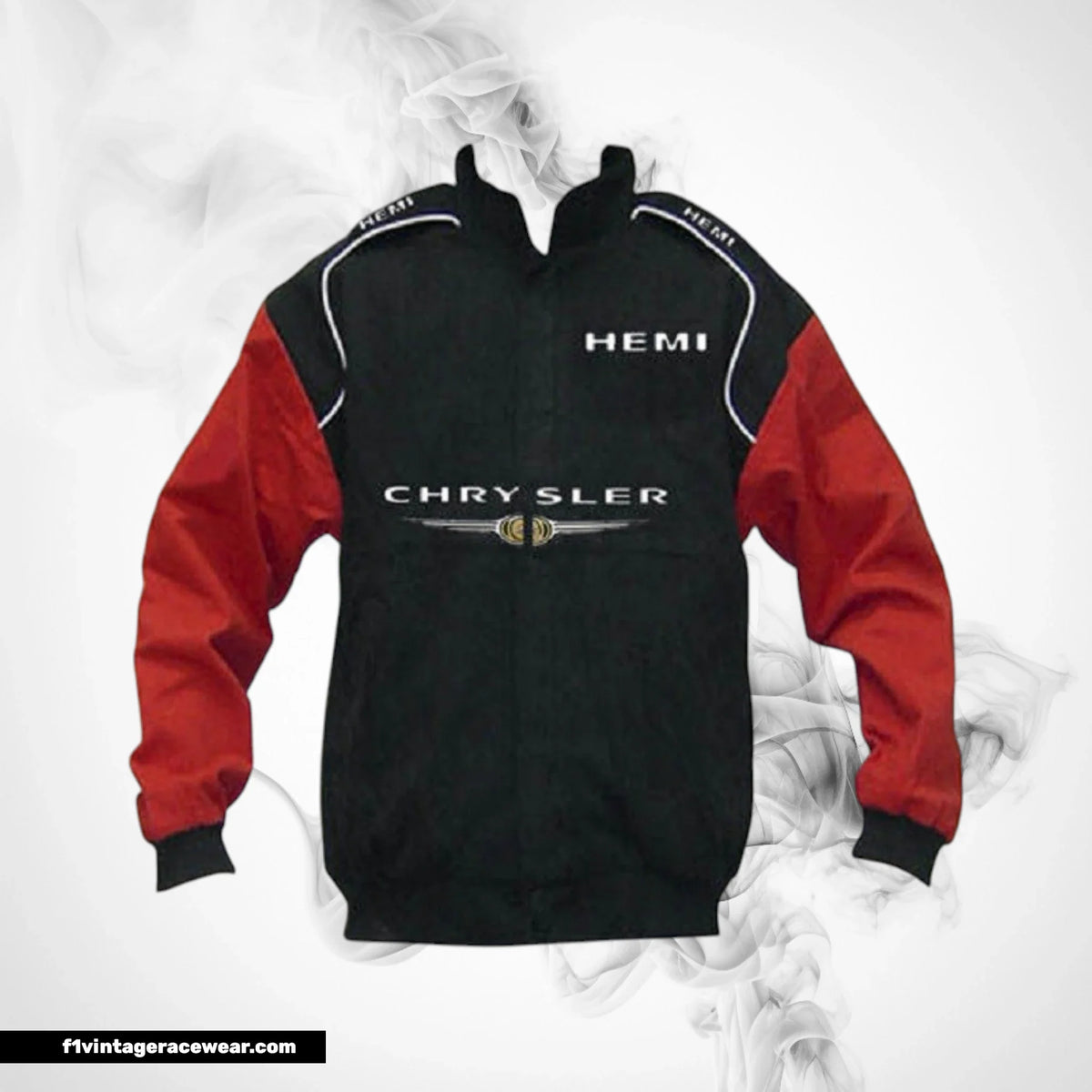 Chrysler Hemi Racing Jacket Black Red Vintage Muscle Style