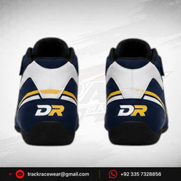 DR Racing Kart Navy Yellow White Racing Shoes